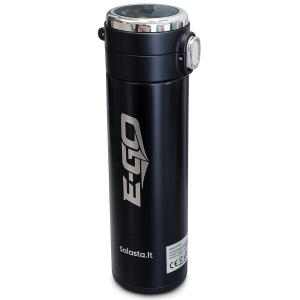 Termo puodelis E-GO 420ML su LED juodas