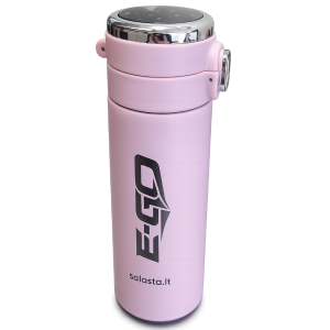Termo puodelis E-GO 420ML su LED rožinis