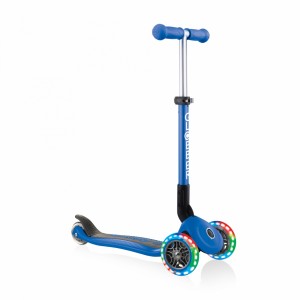Paspirtukas GLOBBER Junior Foldable Fantasy Lights, mėlynas