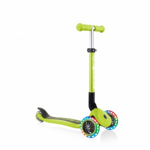 Paspirtukas GLOBBER Junior Foldable Fantasy Lights, žalias