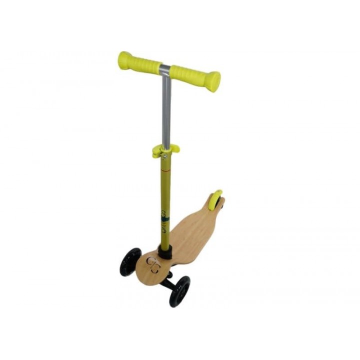 Paspirtukas triratis medinis Wood Kids Scooter Green