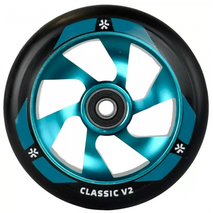 Ratukas UNION Classic V2 Pro Scooter 110mm Black Polisched Teal Ratukas UNION Classic V2 Pro Scooter 110mm Black Polisched Teal